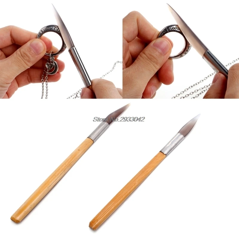 Полировальный нож с бамбуковой ручкой, инструменты для изготовления ювелирных изделий, новинка-W128