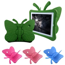 Besegad Защитная ударостойкая с проектом "Бабочки" Стенд Держатель гибкий чехол из термопластичного полиуретана(корпус чехол для Apple iPad 2/3/4 9,7 дюйма для детей