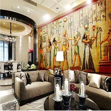 Cheap Custom photo wallpaper Bar KTV personality retro European People Pharaoh of Egypt Pyramids 3D wall mural wallpaper for walls 3 d