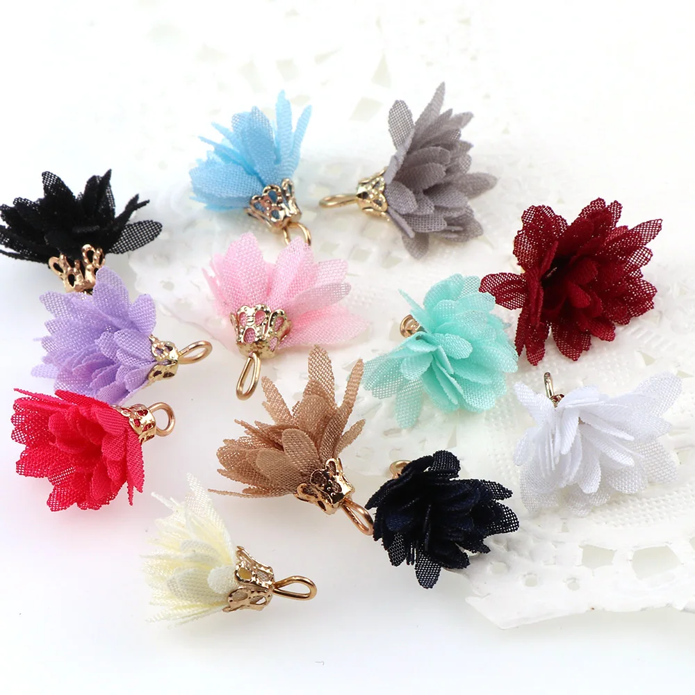 

12 Colors DIY Flowers Pendant Tassels/Brush For Woman Fashion Jewelry DIY Earring Jewelry DIY Accessories 20PC
