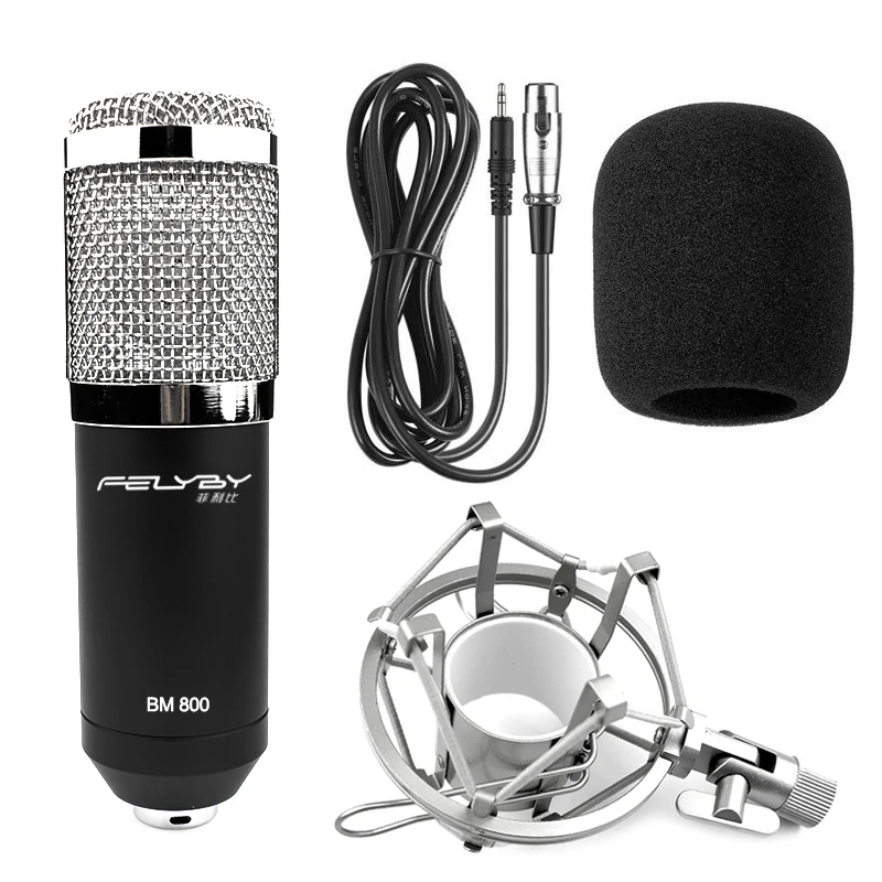 FELYBY BM 800 microphone condenser with sound card