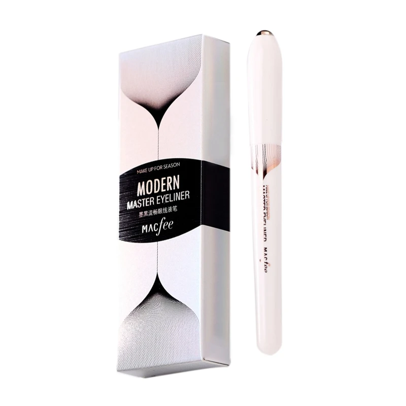 

HTHL-Macfee Eyeliner Liquid Pencil White Apperance Super Fine Eye Liner Waterproof Long Lasting Black Eyeliner Pen Beauty Make