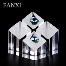 Gratis FANXI envío gratis transparente de acrílico de la joyería apoyos de la demostración para la tienda y contador colgante y pendientes del soporte de exhibición