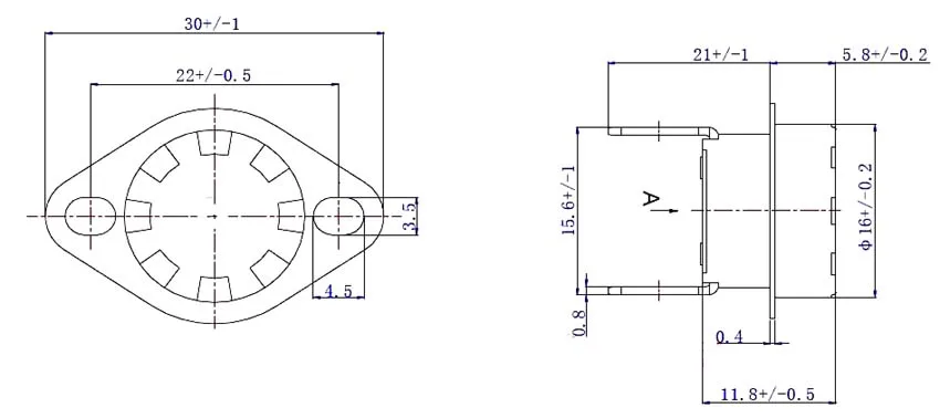 Description Picture 5 of item2pcs 16A KSD302 Ceramics Thermostat Switch 100℃120℃140℃150℃160℃180℃190℃200℃210℃220℃230℃240℃250℃260℃280℃300℃ Temperature Switch