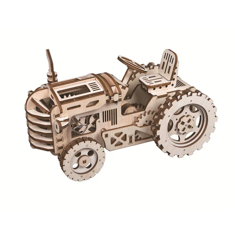 

DIY Creative Gear Drive Tractor 3D Puzzle Wood Model Building Kits Children Toys Hobbies Adult Educational Kids of Gift Toy