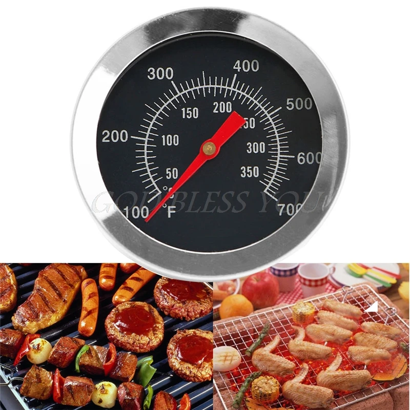 BBQ Accessories Grill Meat Thermometer Dial Temperature Gauge Gage Cooking Food Probe Household Kitchen Tools Stainless steel