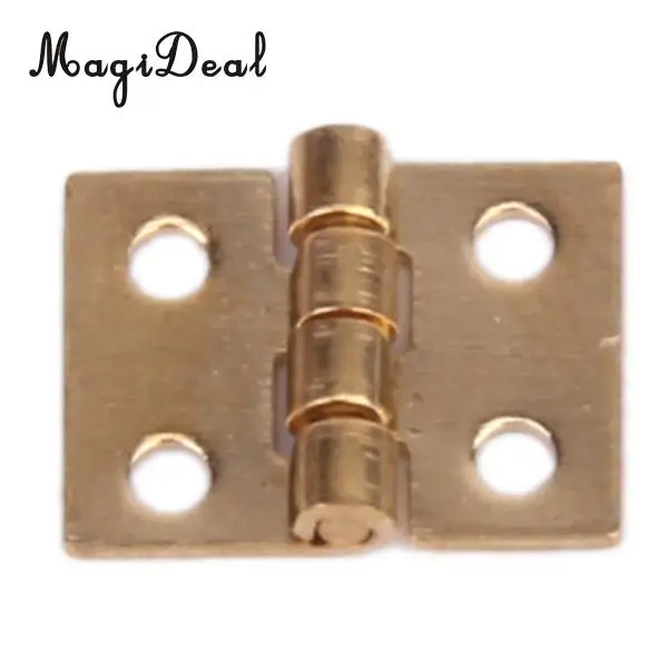 MagiDeal 12Pcs/Set Mini Cabinet Closet Mini Hinge for 1/12 Dollhouse Miniature Furniture DIY Toys Golden