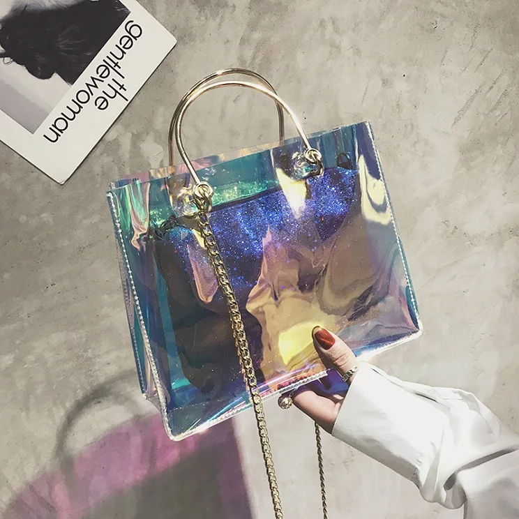 Yuhua, новые женские сумки, модная композитная сумка, Корейская версия лазерной сумки через плечо, трендовая женская сумка-мессенджер - Цвет: Multicolor