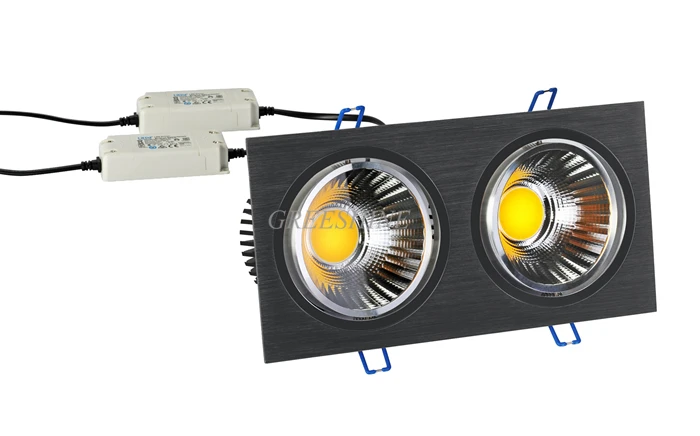 

2X20W LED DownLight Dimmable 120LM/W White/Warm White Rectangular LED Recessed Ceiling Lamp Dimmable CRI>80/85/90 6pcs/lot