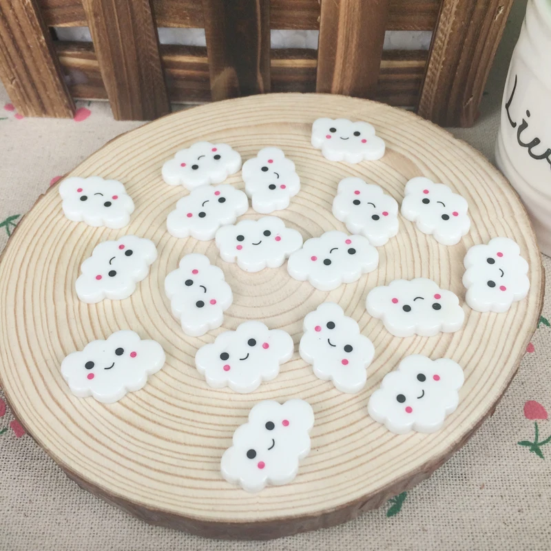 Kawaii плоские кабошоны сделай сам Мультяшные облачные полимерные Кабошоны с