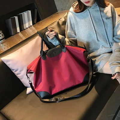 

Women Sequins Fashionable Portable Travel Bags Large Capacity Training Luggage Bag weekend duffel bag bolso mujer grande pink