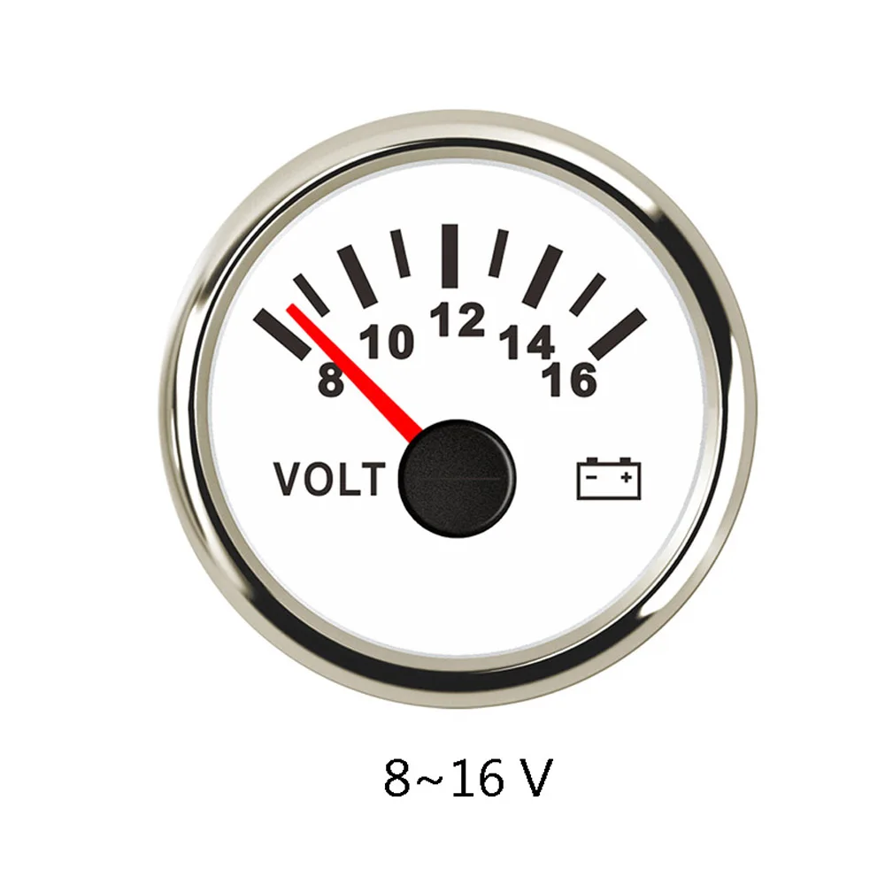 52 мм Морской вольтметр двигатель авто вольт индикатор напряжения Калибр Вольт 12 24 В для автомобиля лодки яхты красный светодиодный задний светильник - Цвет: WS