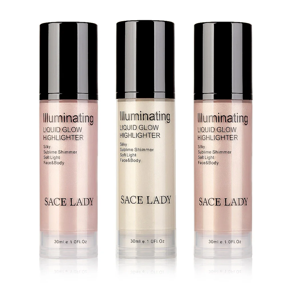 

Professional Liquid Highlighter Shimmer Bronzer Illuminator Make Up Glow Kit Face Body Makeup Tools OR88