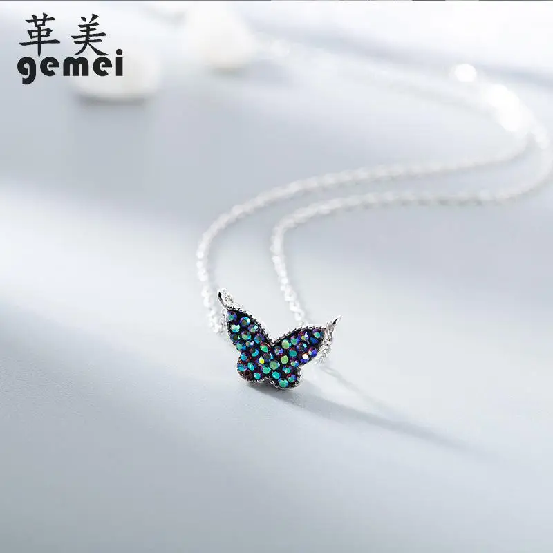 

Gemei New Arrival 925 Sterling Silver Necklaces & Pendants With Multicolor Cubic Zirconia Free Shipping For Women's Gift