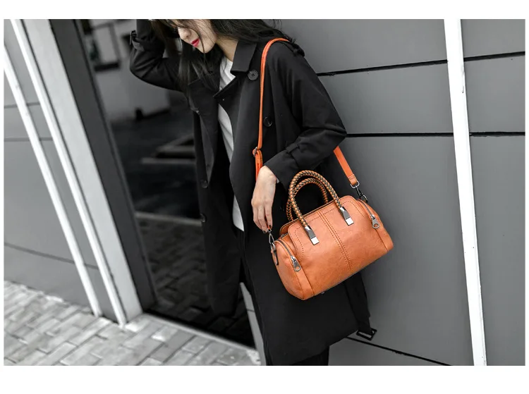 Новинка, Бостонская винтажная модная сумка, сумки через плечо для женщин, кожаные сумки через плечо, дизайнерская роскошная сумка, Pochette Femme