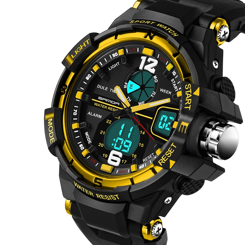 Prix pour Mâle De Mode Sport Militaire Montres 2016 Nouvelle Marque Montres Hommes De Luxe Étanche 30 m Plongée LED Numérique Analogique Quartz Montres Prix pour Mâle De Mode Sport Militaire Montres 2016 Nouvelle Marque Montres Hommes De Luxe Étanche 30 m Plongée LED Numérique Analogique Quartz Montres