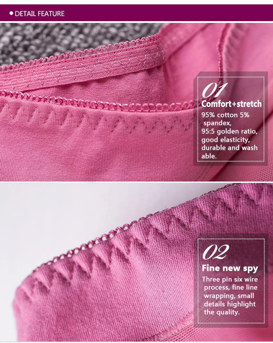 Hot Sale Women Cotton Lace Panties Culotte Femme Sexy Transparent Mesh Underwear High Waist Calcinha Briefs Crotch Underpant (5)