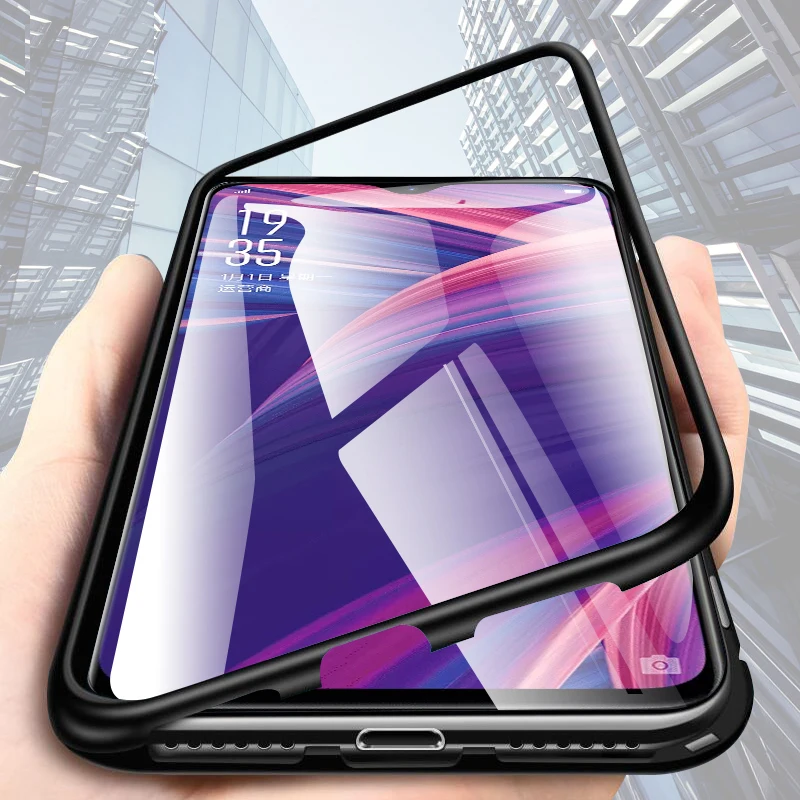 

Magnetic Adsorption Case For Oppo R17 Pro Metal Phone Case Magnet Adsorption Case For Oppo R17 R17Pro Back Cover protective Case