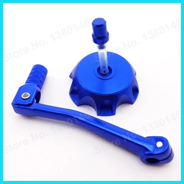 Синий газа топливного бака Кепки покрывающая телефон по всей поверхности+ Шестерни переключения передач рычаг переключения передач для 50cc 110cc 150cc SSR CRF50 китайский для Dirt Pit Bike мотоцикл