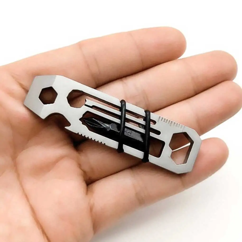 

Stainless Steel Outdoor Multifunctional Hex Screw Wrench Straight Screwdriver Ruler Bottle Opener