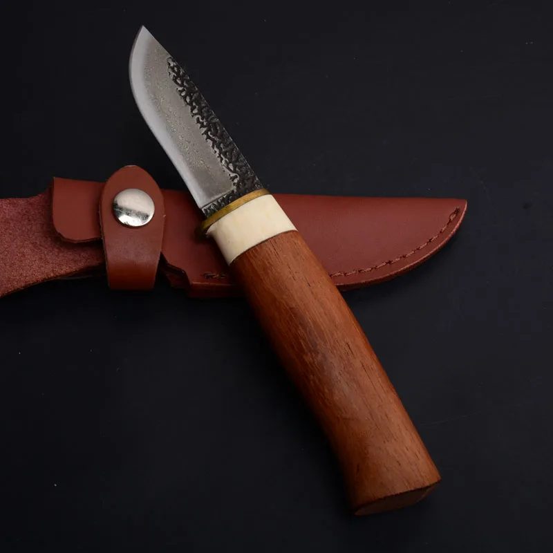 handemade fixed blade knife wood handle outdoor camping hunting survival pocket edc tools (2)