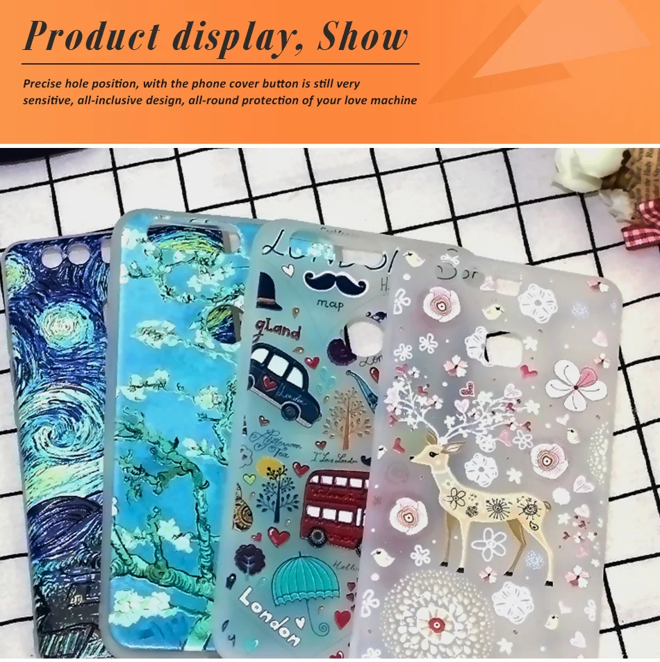 !ACCEZZ Soft Funny Cartoon Protective Back Cover Case For Huawei P9 Mate 89 Honor 78 Case Bumper TPU Painting Shell Funda Capa (19)
