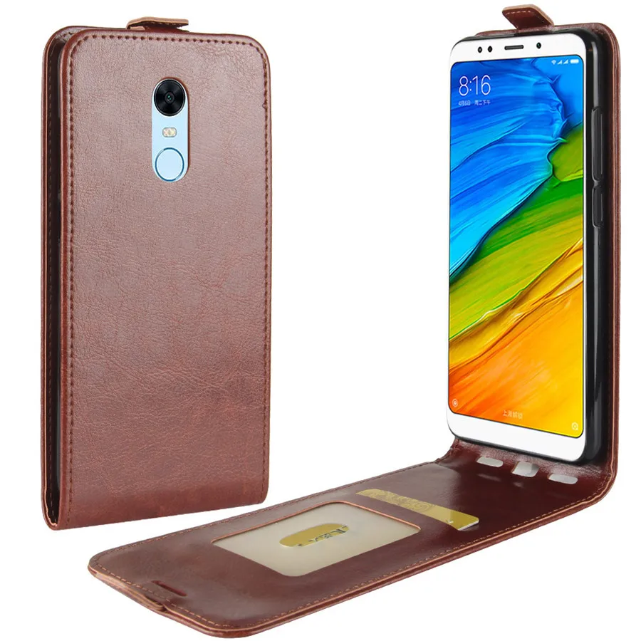 JFVNSUN Case For Xiaomi Redmi 5 Plus Redmi 5 Case Retro Vertical Leather Silicone Magnetic Flip Cover for Redmi 5 Plus Phone Bag