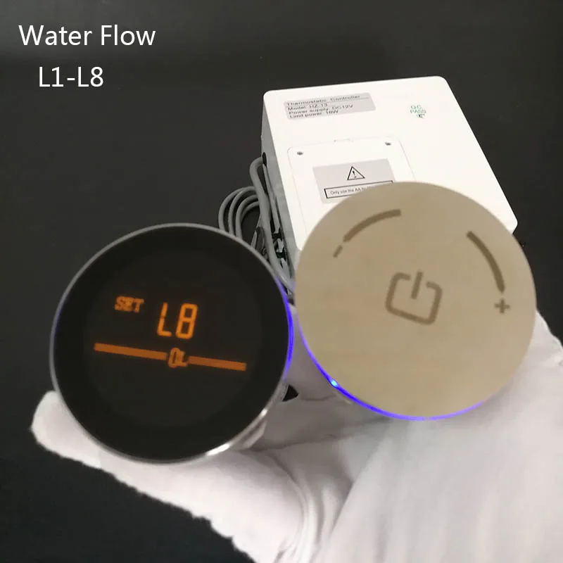 2 головки умная душевая панель круглый контроллер клапан термостатический ЖК-дисплей Душевая система Смесители для ванной 2/3 способов