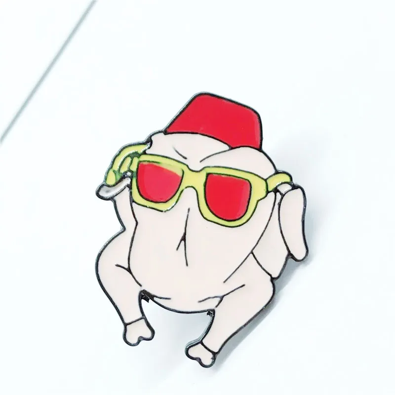 

Turkey Brooches and Enamel Pins Cute Red Sunglasses Dog Brooch Kid BFF Backpack Decoration