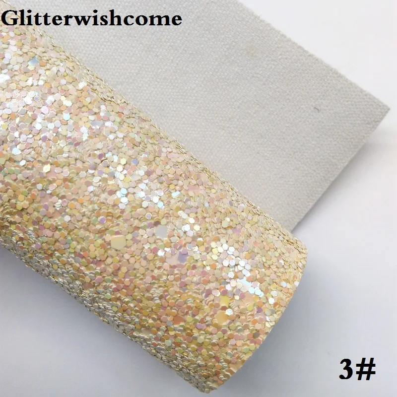 Glitterwishcome 30X134 см мини-рулон синтетическая кожа, массивная блестящая кожа, искусственная ткань из искусственной кожи винил для бантов, GM023 - Цвет: 3