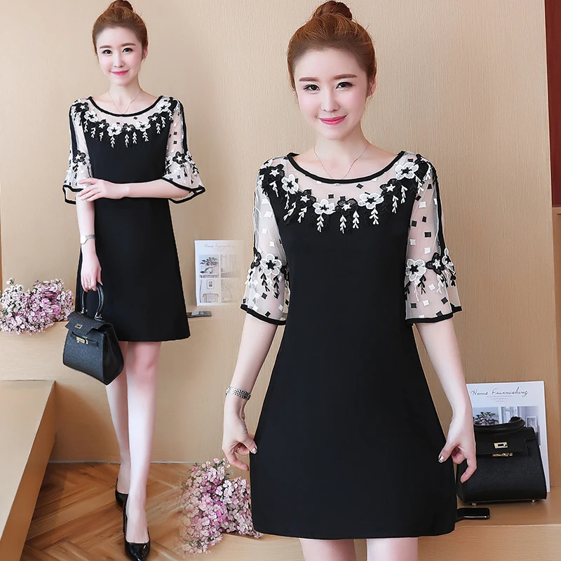 

DROWYD Plus Size Summer Boho Sexy Mini Dress Women 2019 Casual Black O-neck 5XL Loose Elegant Beach Club Party Dresses Vestidos