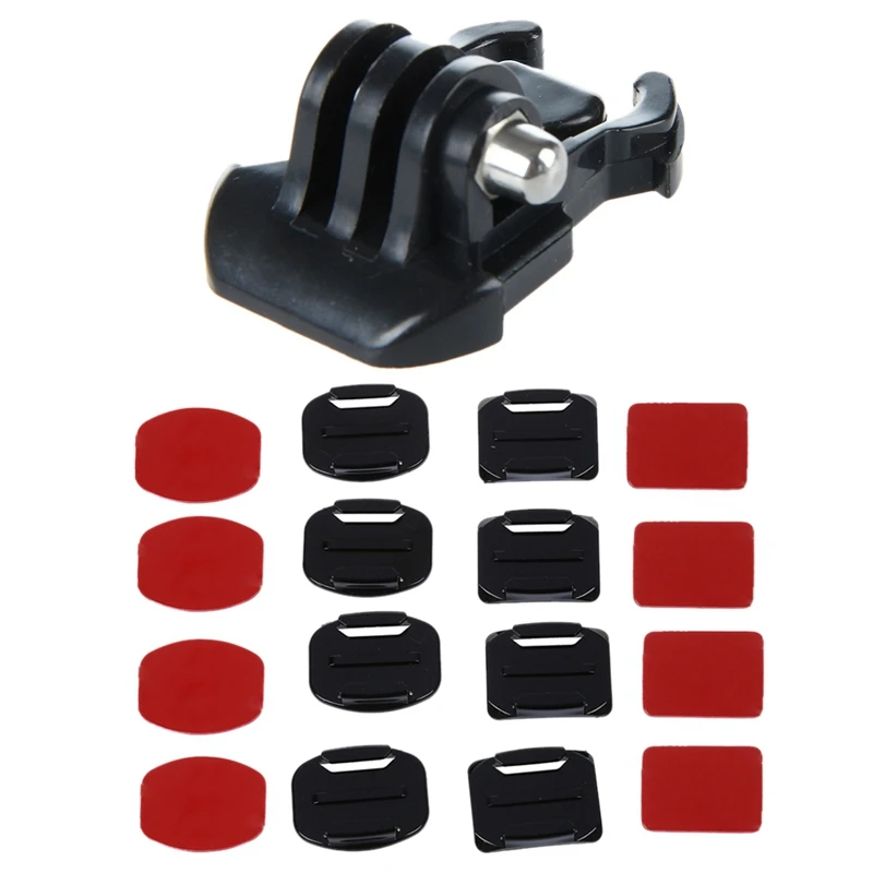 

2x Black Buckle Basic Strap Mount For Gopro Hero 3 2 Camera Camcorder & 4 x Flat Mounts + 4 x Curved Surface Mounts With 3M Ad