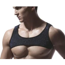 Мужская нательная майка без рукавов, топы, нижнее белье, сексуальное нижнее белье, костюм фетиш, сильный мужской фитнес, укороченный топ, топы