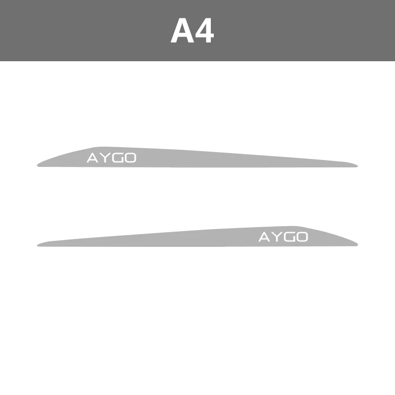Silver Grey 2 шт. AYGO автомобильные боковые полосы боковые юбки графика виниловые наклейки гоночный Спорт Авто наклейки s для Toyota AYGO - Название цвета: Silver Grey