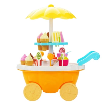 

Simulation Small Carts Girl Mini Candy Cart Ice Cream Shop Supermarket Children 'S Toys Playing Home
