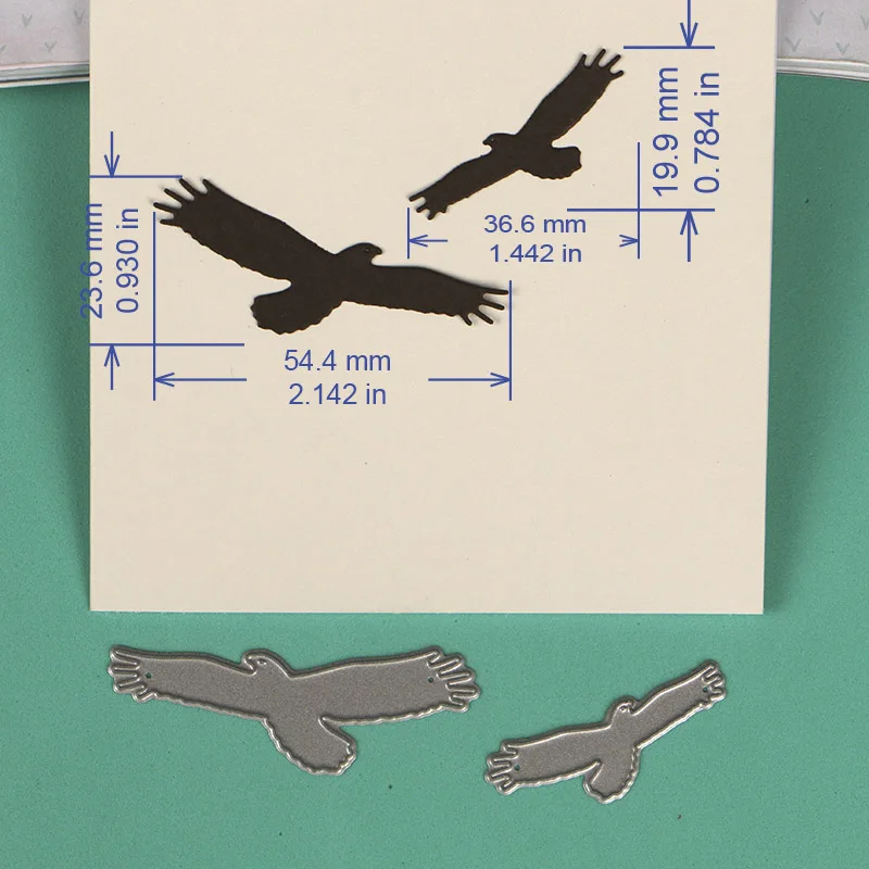 2pcs flying eagles DUOFEN металлические режущие штампы маленькие Летающие птицы Орел Морская Чайка Ласточка голубь трафарет Сделай Сам скрапбук бумажный альбом Новинка - Цвет: 2pcs flying eagles