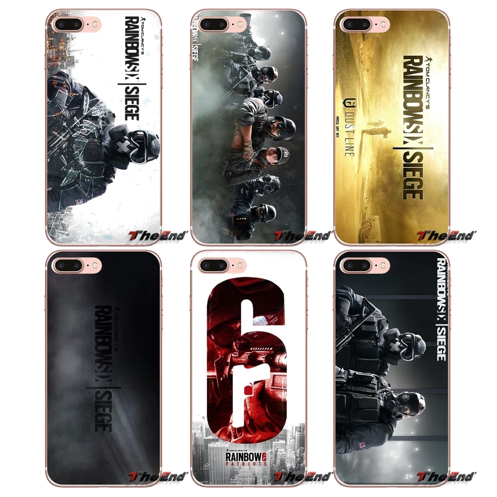 

For Apple iPhone X 4 4S 5 5S SE 5C 6 6S 7 8 Plus 6Plus 7plus 8plus Fundas Coque Rainbow Six Siege Operation Black Ice Cover