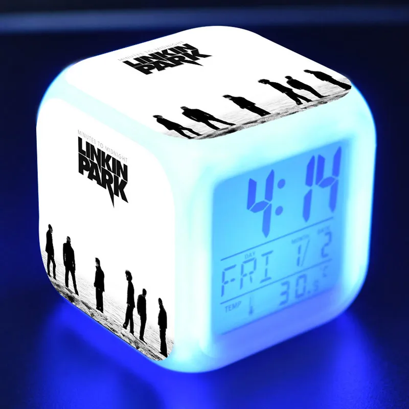 

Linkin Park Figure Model LED Clock Colorful Touch Light Desk Alarm Watch Toys