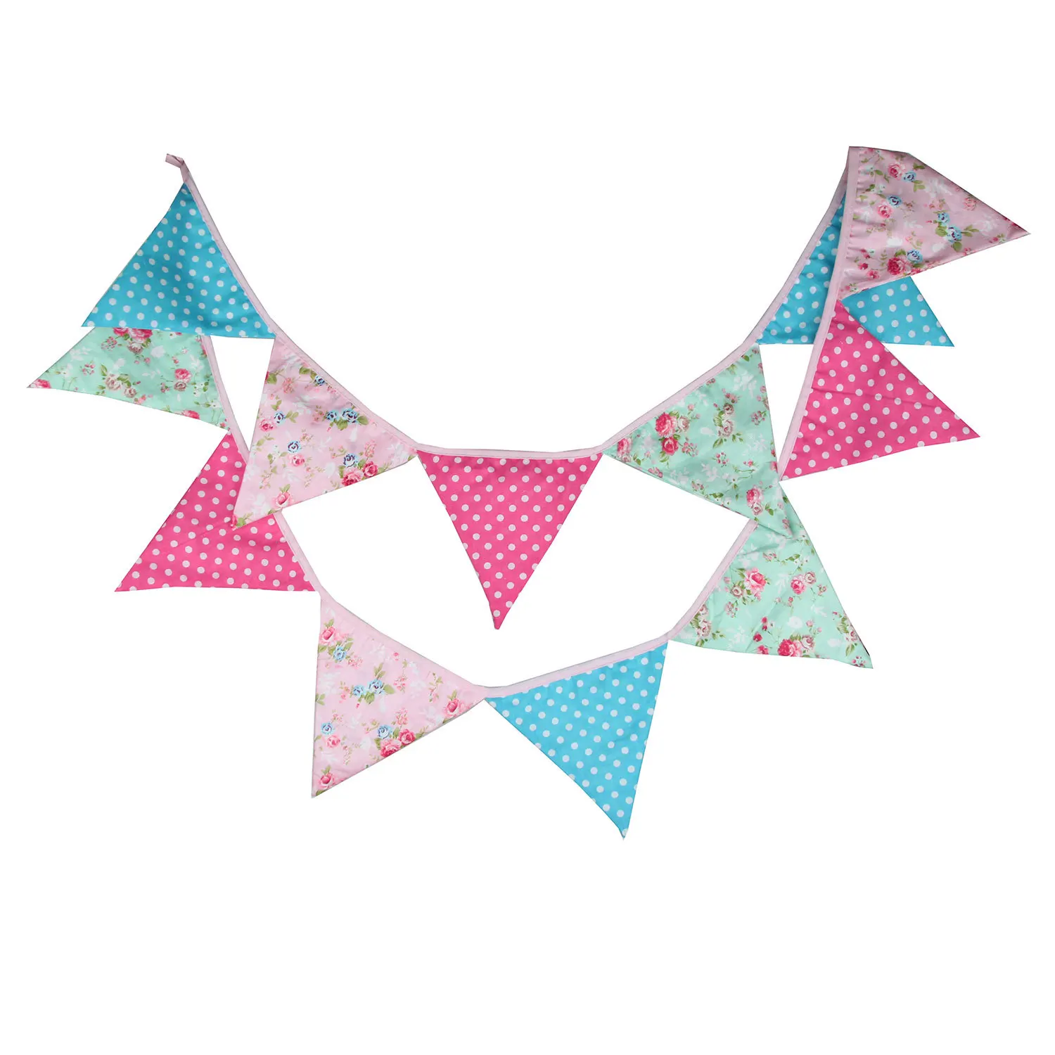 

Vintage England Flowers Banners Decorations for Happy Birthday Party Supply Cotton String Flags for Wedding background Accessory