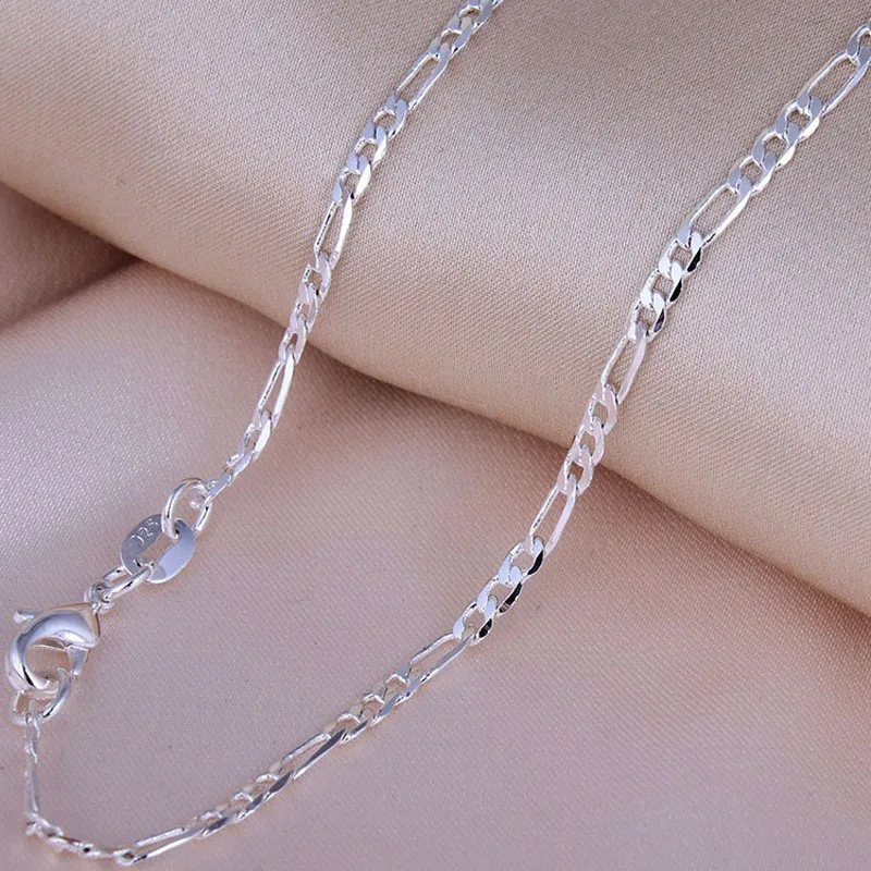 20PC 925 Silver Figaro Necklace Chain Jewelry Making Findings For Pendant 18 /"