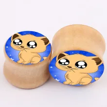 cute dog aliexpress new explosion real wood bones ear piercing jewelry earrings expansion PLUG tunnel body jewelry