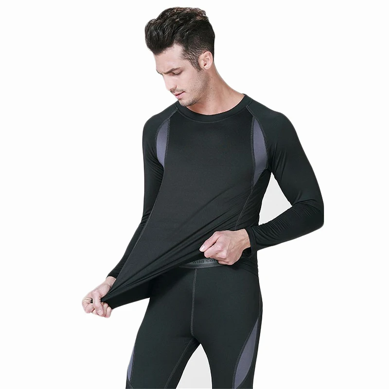 SAGUARO Men Thermal Underwear Sets 2018 Winter Warm Long Johns Hot Dry Technology Elastic Thermo Underwears Suits roupa termica