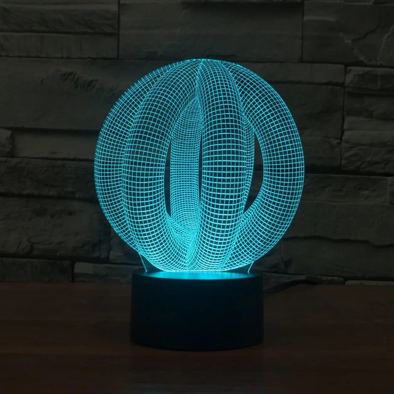 

new round ball 3D light colorful touch LED visual light gift celebration atmosphere table lamp
