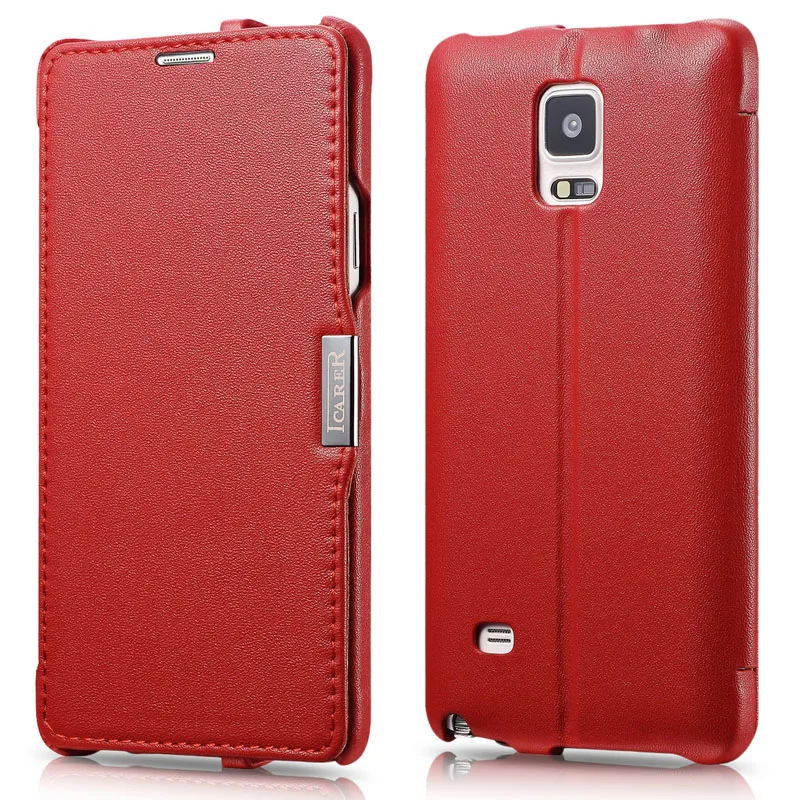 Роскошный Ультратонкий флип чехол из натуральной кожи для Galaxy Note 4 защитный со