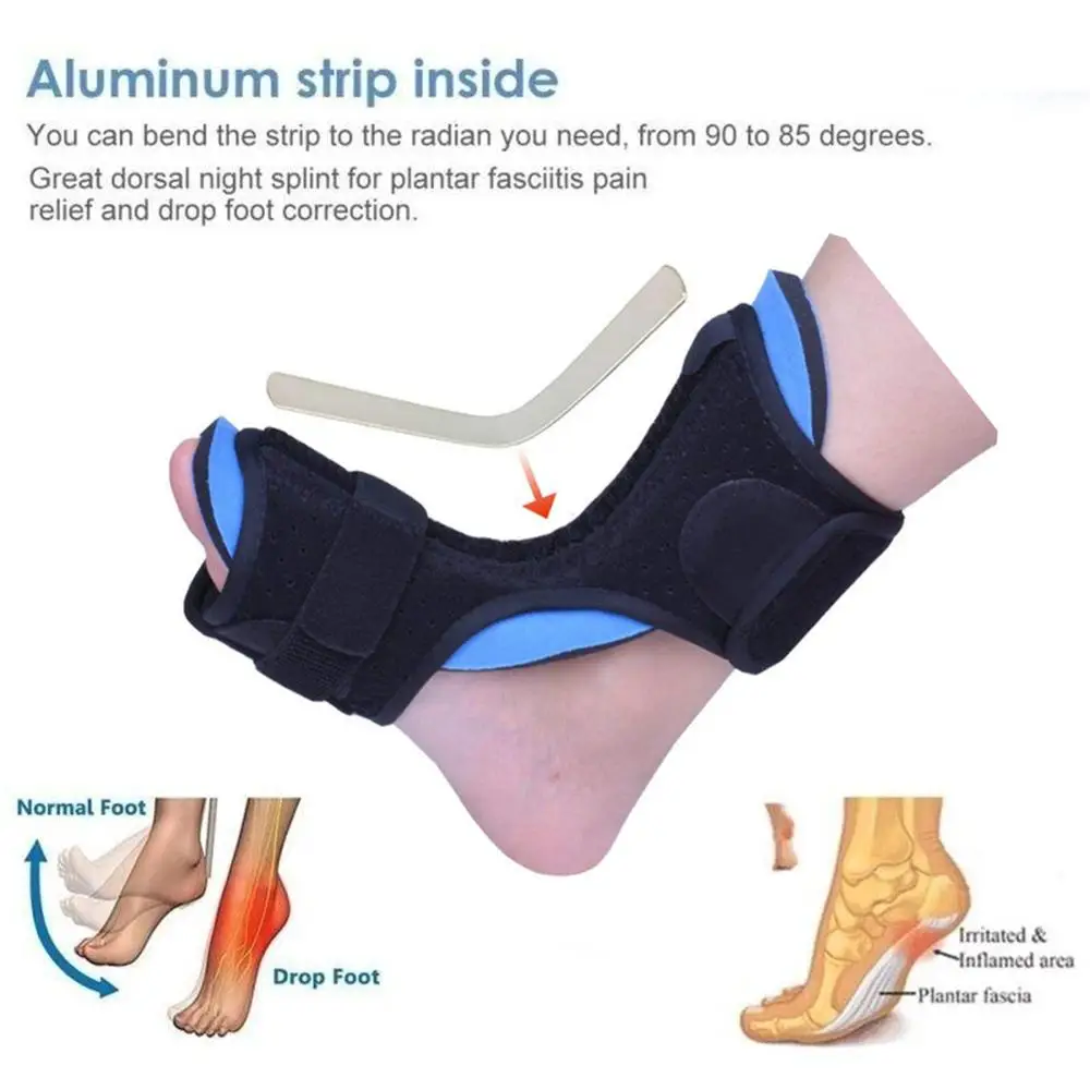  Plantar Fasciitis Foot Splint Night Foot Dorsal Splint Adjustable Foot Drop Orthotic Brace for Reli