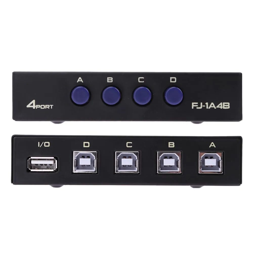 USB 2.0 4 Ports Share Switch Switcher Selector Box Hub Sharing Switch Adapter For PC Scanner Printer High Quality Accessory smart switches