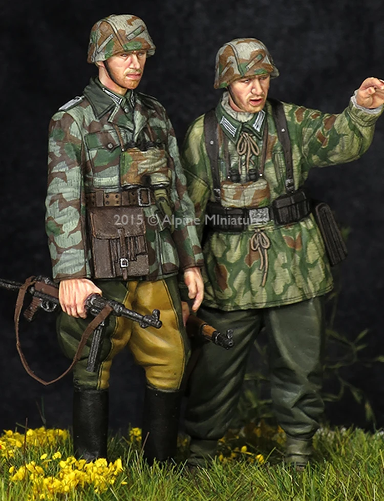 1/35 набор гренадеров 2 фигурки модель солдатика из смолы GK военная тема Второй