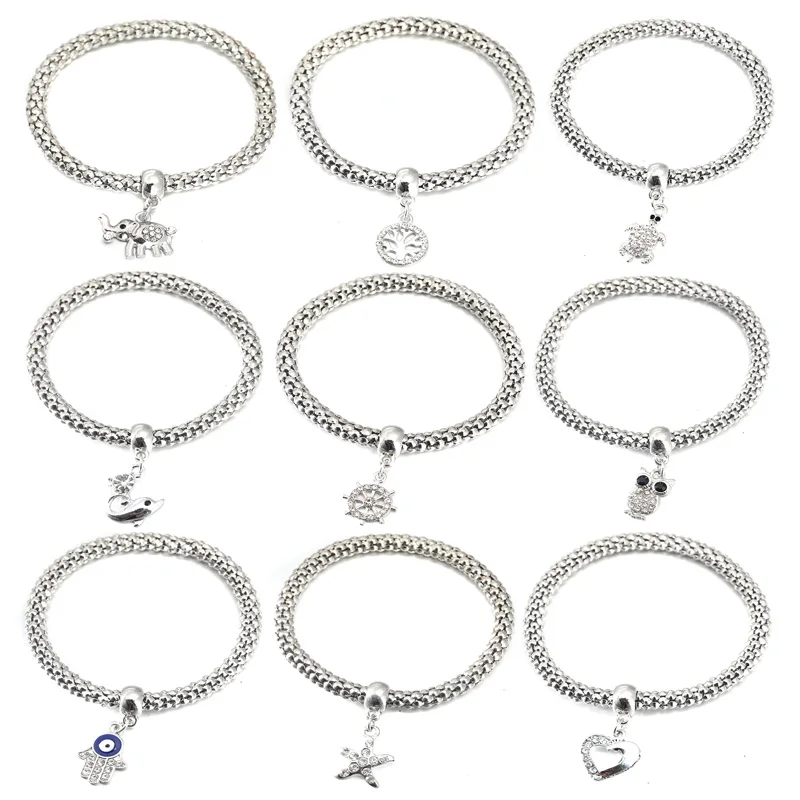 

New Fashion Charm Bangle Young Simple Jewelry Popcorn Stretch Telescopic Bracelet For Women Summer Accessories High Quality Gift