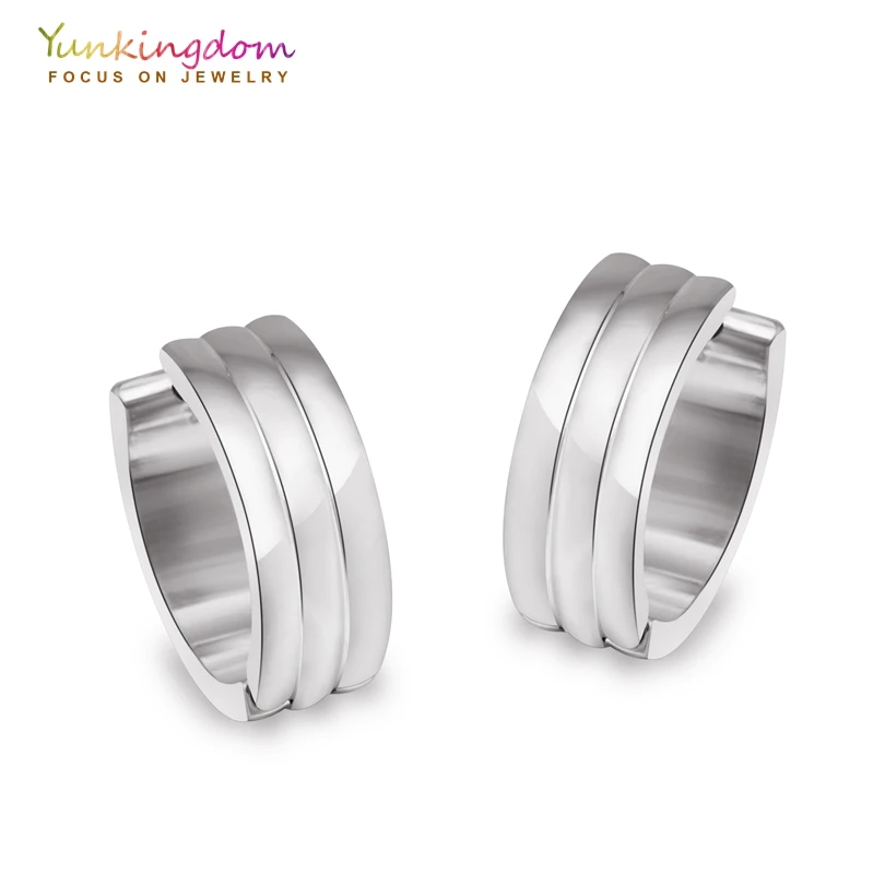 

Yunkingdom titanium stainless steel geometric circle small hoop earrings fashion jewelry joyeria de acero inoxidable women