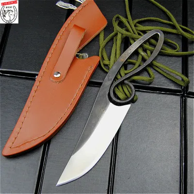 Эверрич 440C пружинный стальной атласный играющий прямой нож, острый охотничий нож тактика выживания нож открытый коллекционный нож - Цвет: Белый